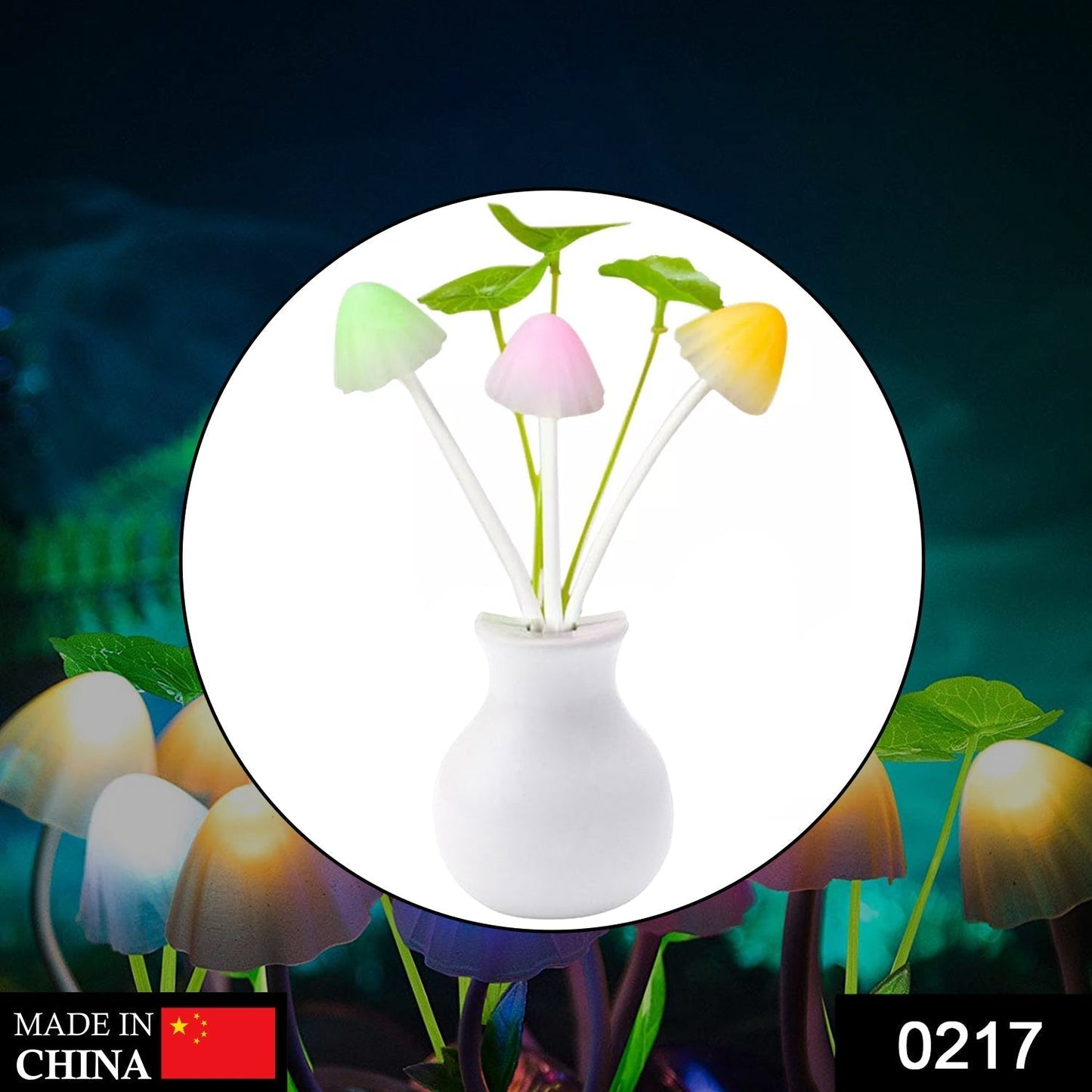 LED Dream Night Light, Auto ON / Off Sensor Mushroom Lamp (Multicolor)