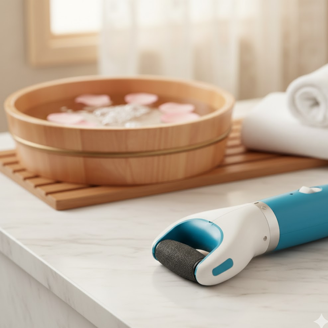 Electronic Dry Foot File, Callous Remover for Feet, Electric Foot with Roller Hard and Dead Skin- Regular Coarse, Baby smooth feet in minutes. For in home padicure foot care, Battery Powered & USB (Battery not included)