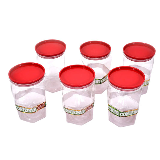 Air Tight Kitchen Storage Container for Rice | Dal | Atta, BPA-Free, Flour | Cereals | Snacks | Stackable | Modular, Round. (Approx - 1100Ml, Set of 6pcs)