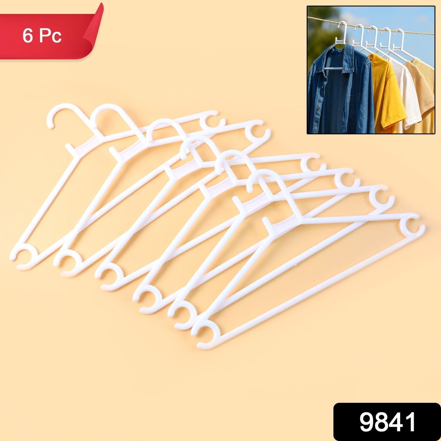 Plastic Clothes Hangers â€“ Set of 6