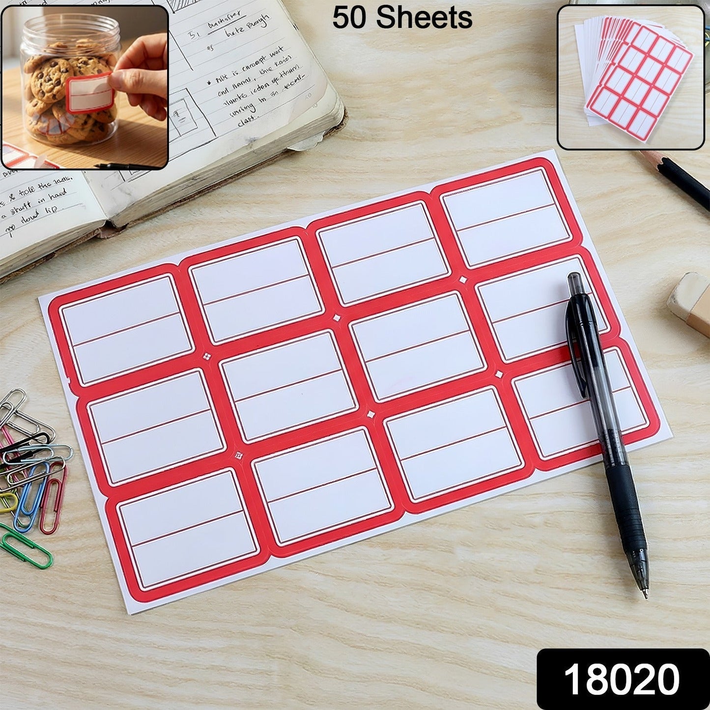 Writable Label Stickers â€“ 50 Sheets