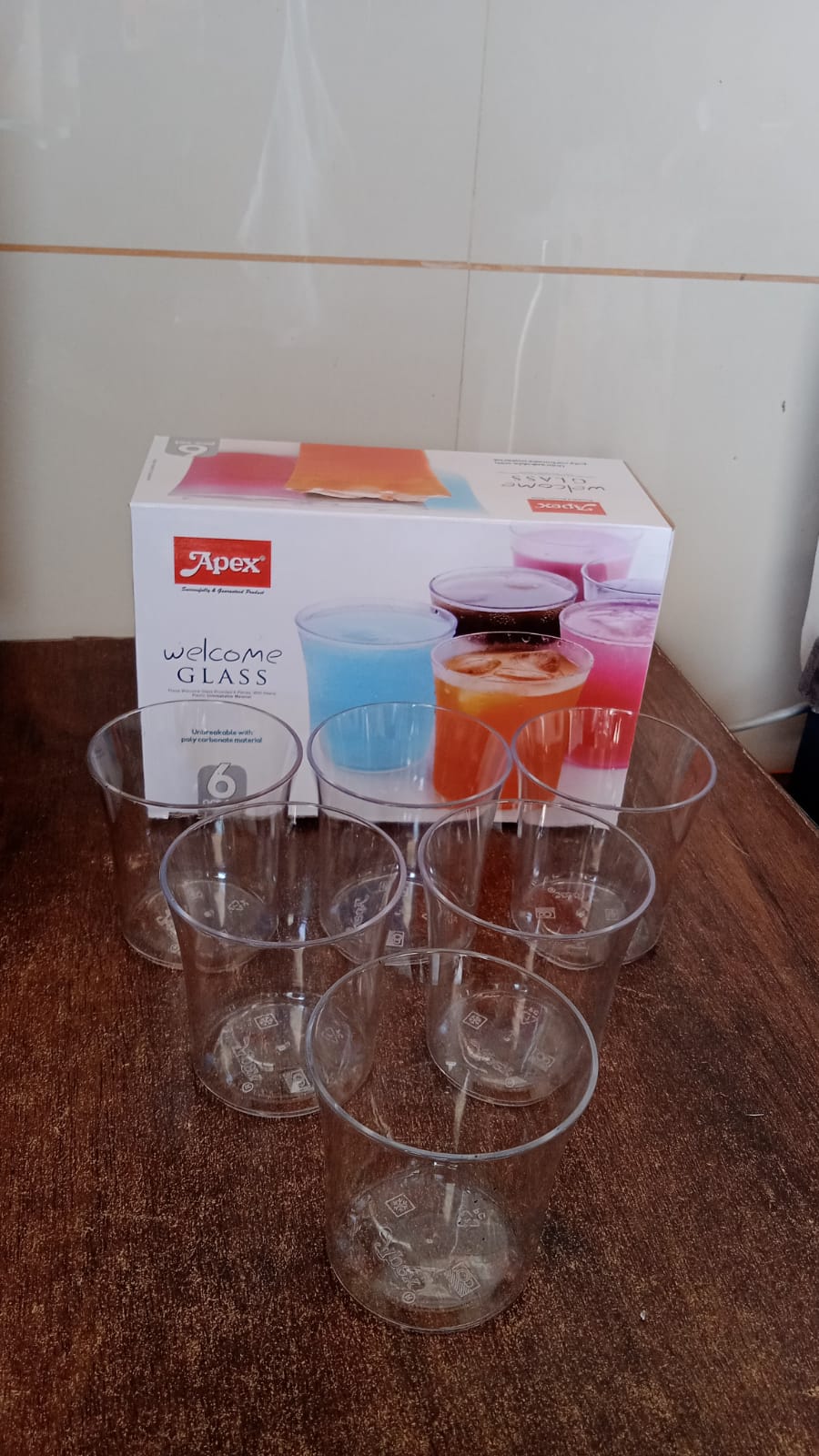 Apex Welcome Plastic Glass Set for Daily Use â€“ Set of 6