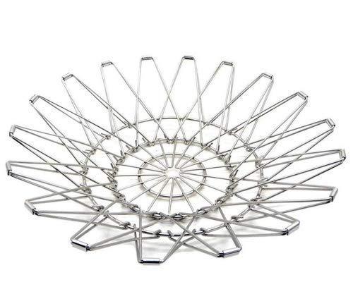 Multipurpose Fruit Basket Stainless Steel Wire Bowl Foldable Basket for Vegetable  /  Fruits  /  Dining