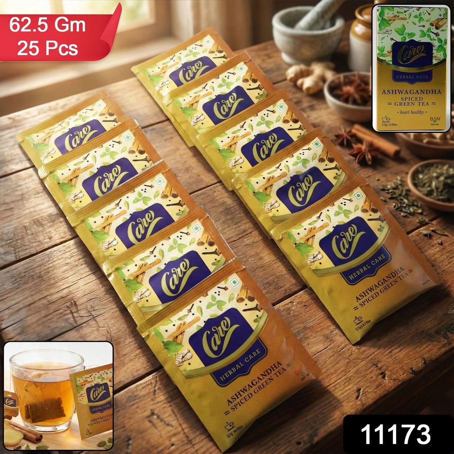 Ashwagandha Spiced Green Tea 62.5 Gm (25 Pkt, Per Pkt 2.5 Gm)