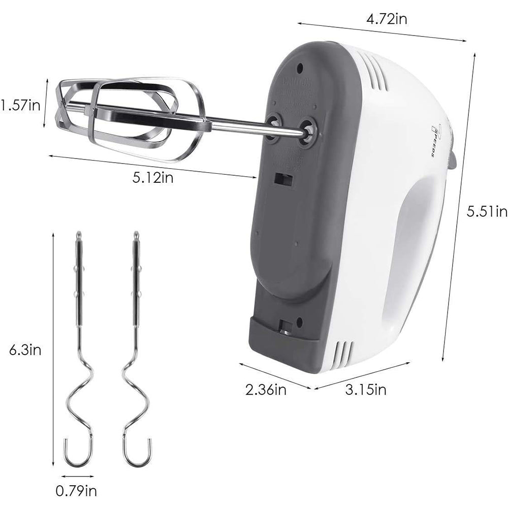 Compact Hand Electric Mixer / Blender for Whipping / Mixing with Attachments