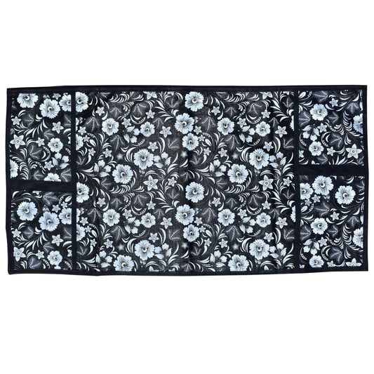 Microwave/Oven Top Cover with 4 Utility Pockets (Mix Design)