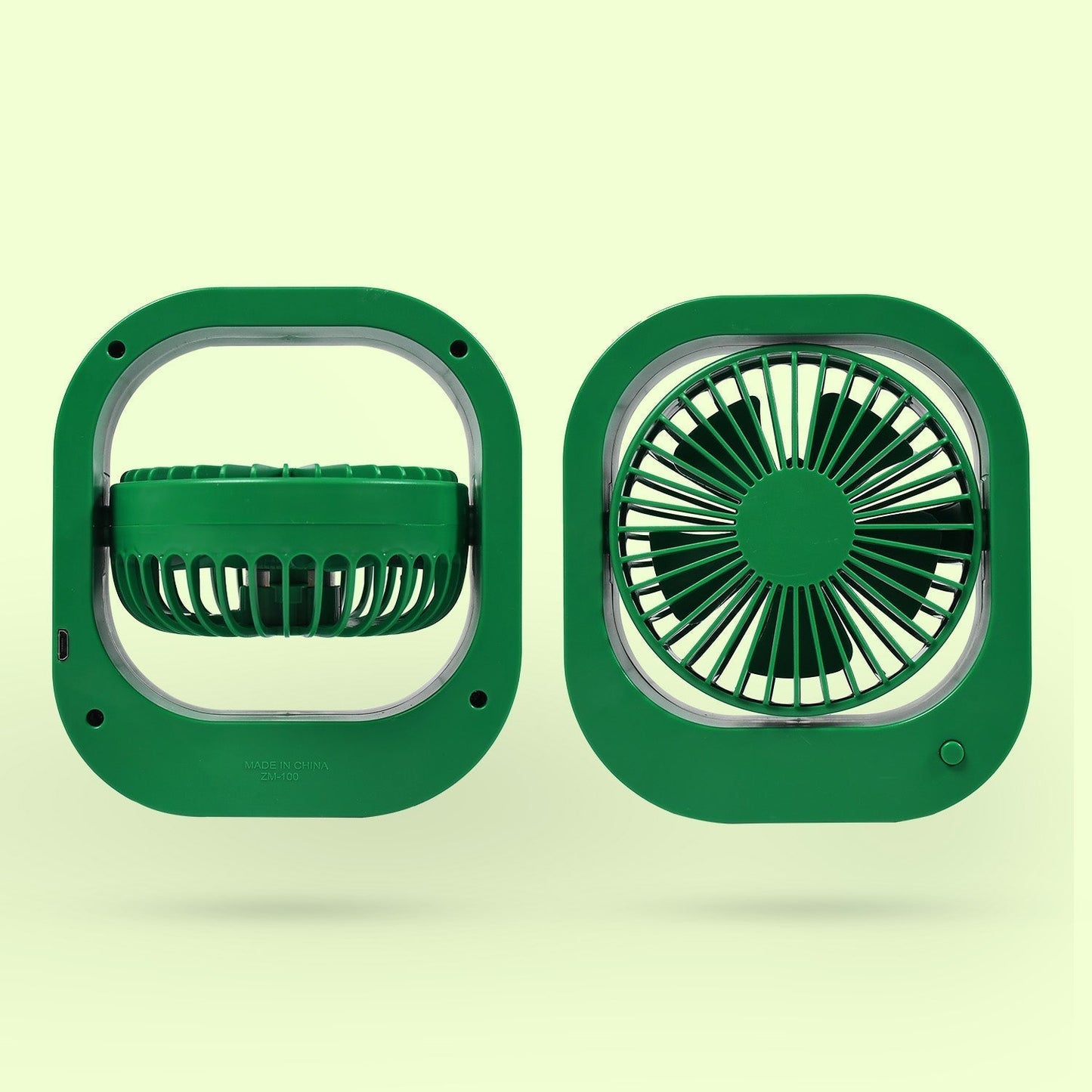 Portable USB Fan - Rechargeable, 2-Speed 180° Rotating Quiet Personal Fan for Travel, Car, and Outdoors (Battery Not Included)