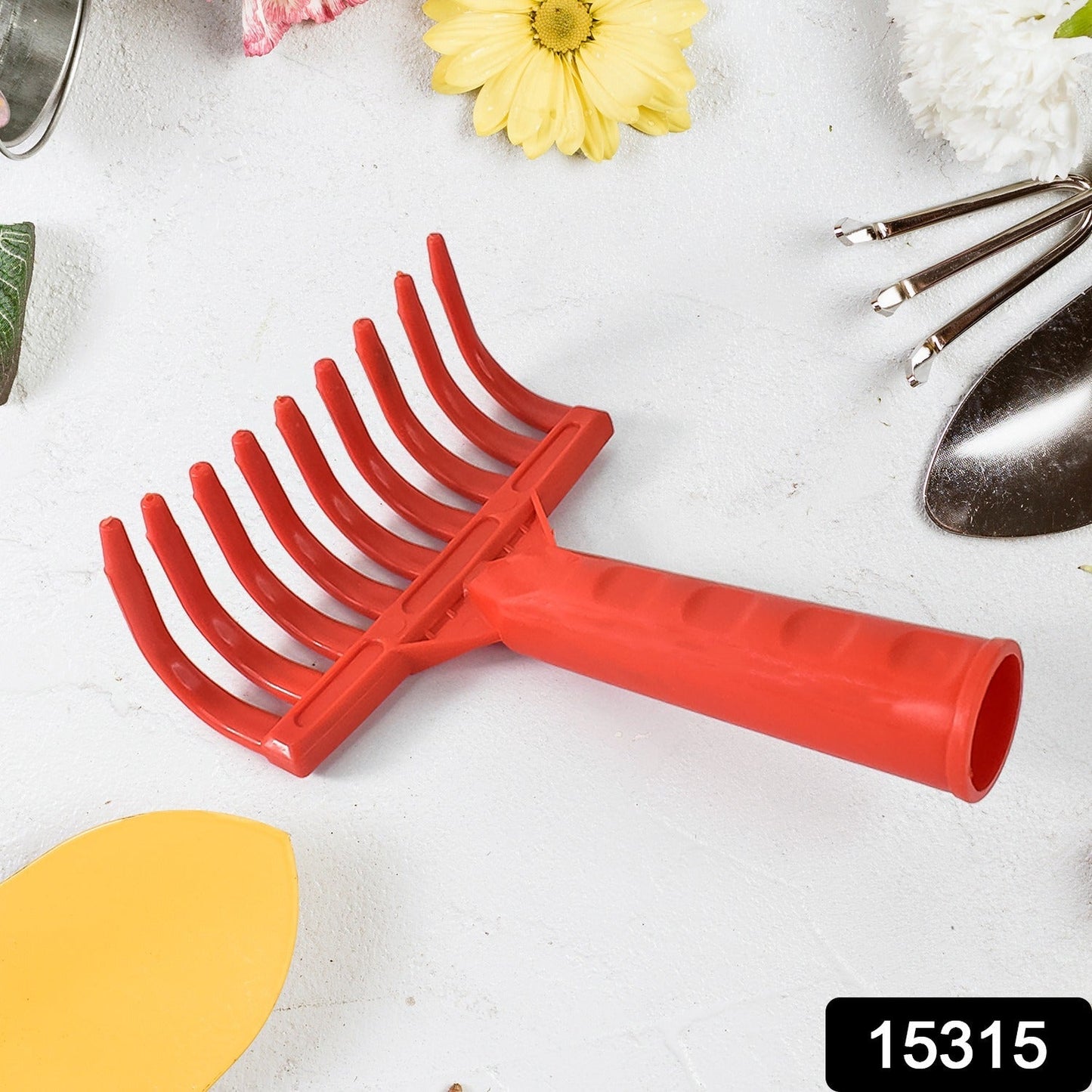Heavy Duty Plastic Garden Hand Rake – 9-Tooth Cultivator Tool (1 Pc)