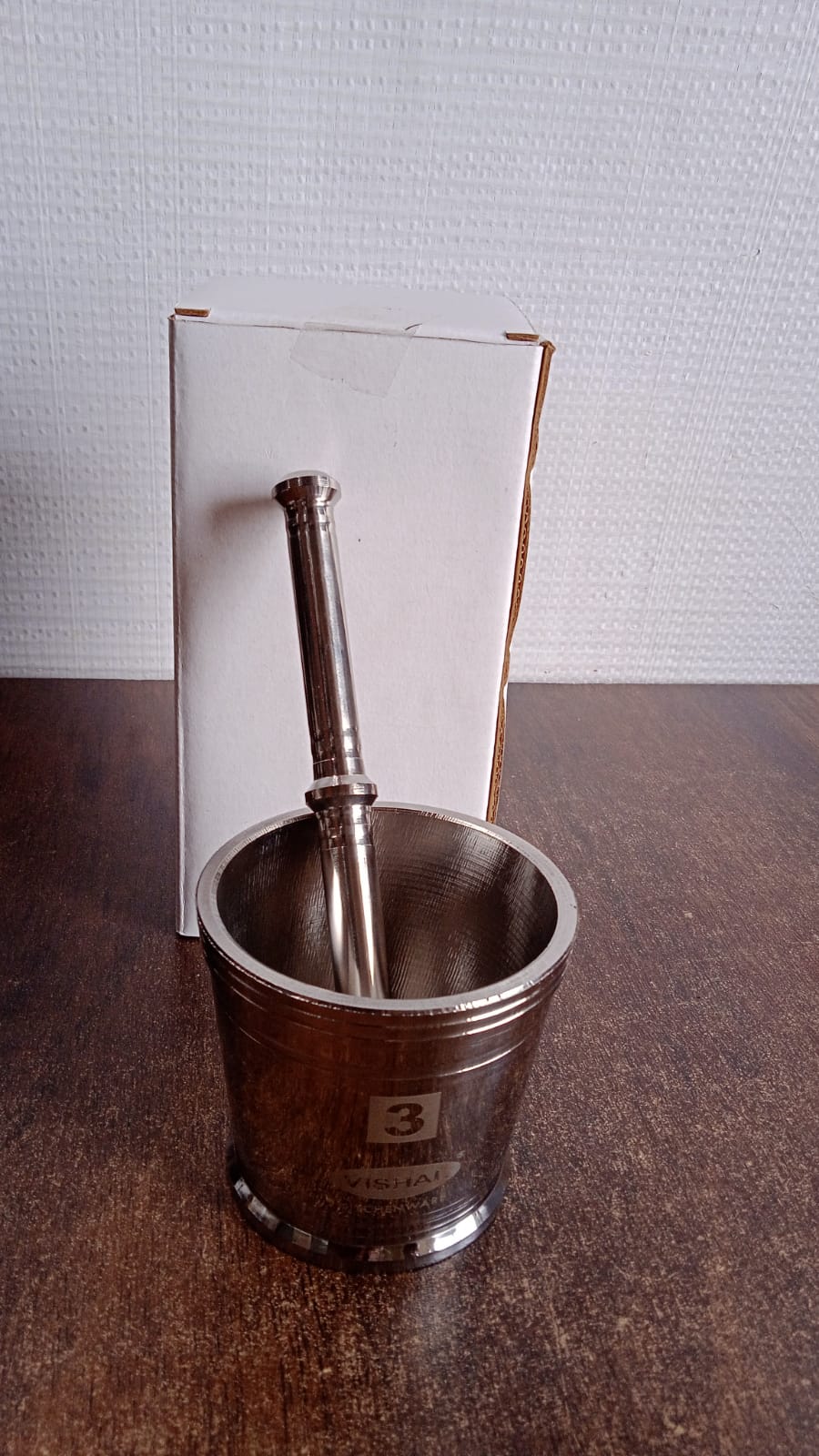 Heavy Duty Stainless Steel Mortar and Pestle Set for Kitchen, Khalbatta Set (2 Pc Set)