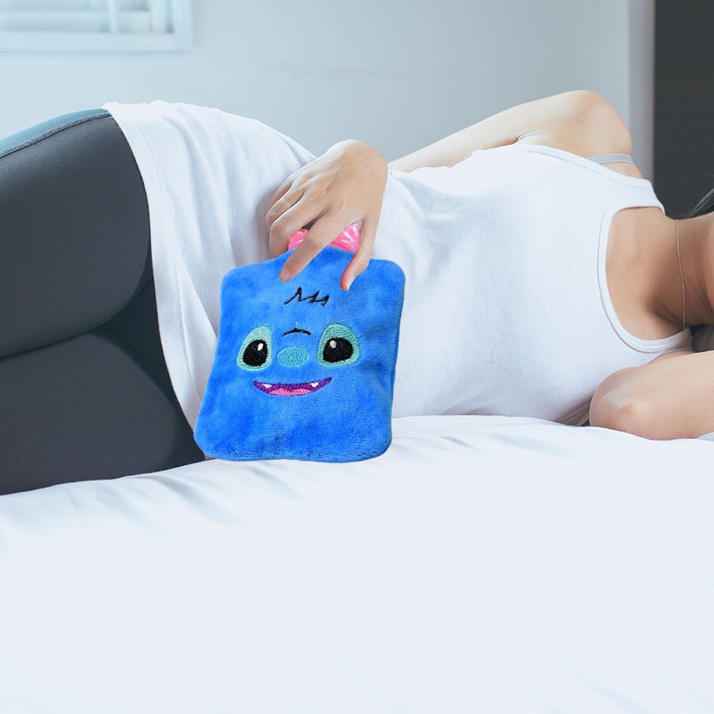 Blue Stitch Hot Water Bag - Small Size with Cover for Pain Relief & Warming