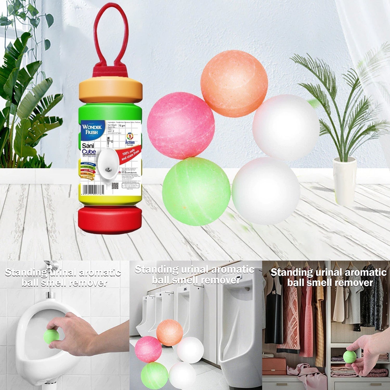 Urinal Deodorizing Blocks - 6-Piece Fragrance Cubes for Bathroom & Toilet Freshening
