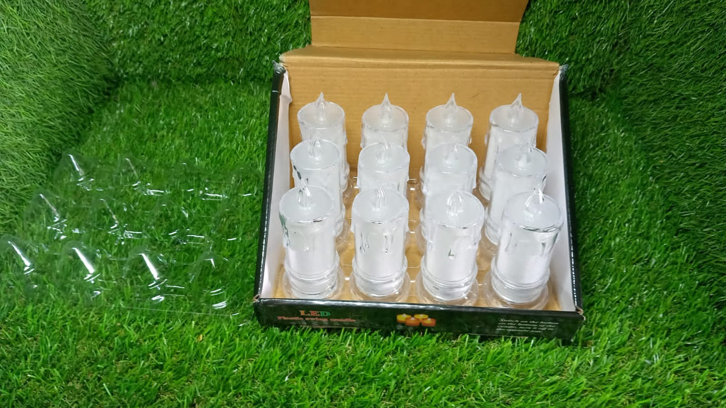 Big Flameless Melted Design Candles Set (12 pcs)