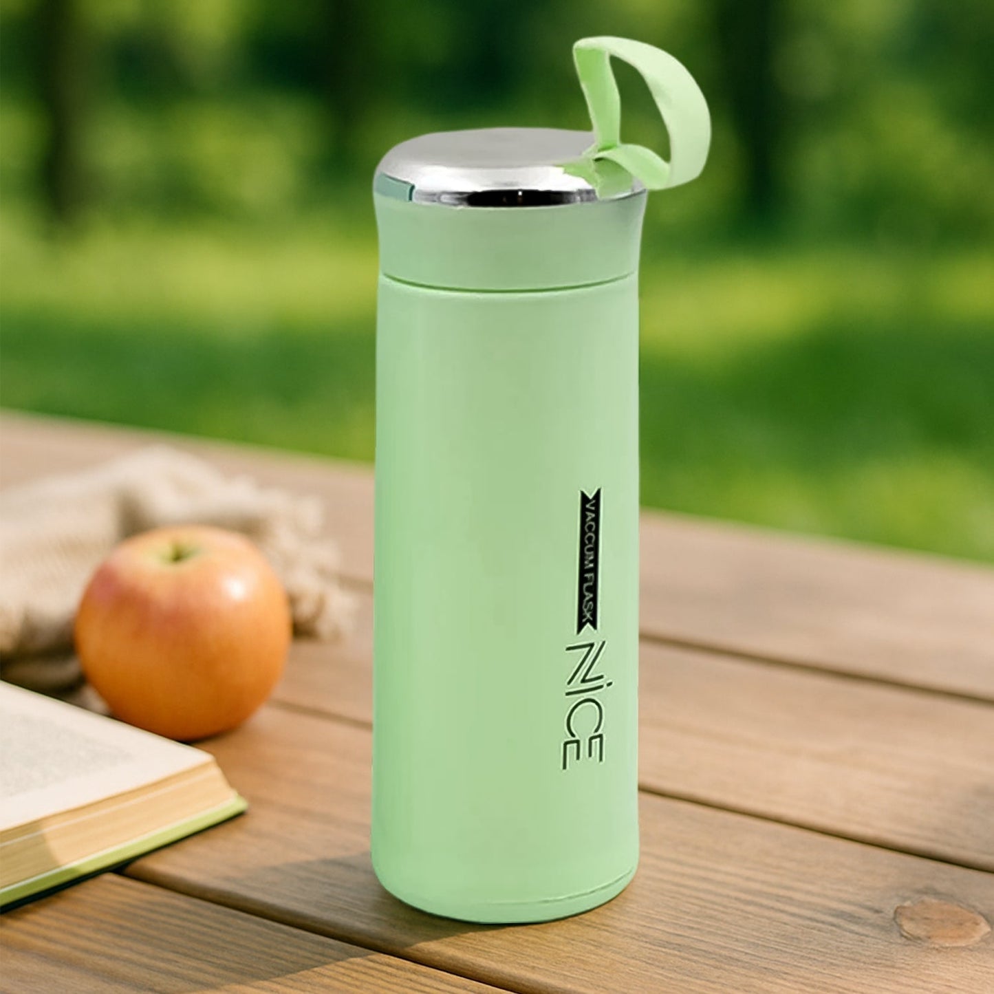 outdoor sport water bottle 400ml leak proof BPA-free for travel cold and hot water glass water bottle with daily water intake for gym and children (MOQ :-50 pc)