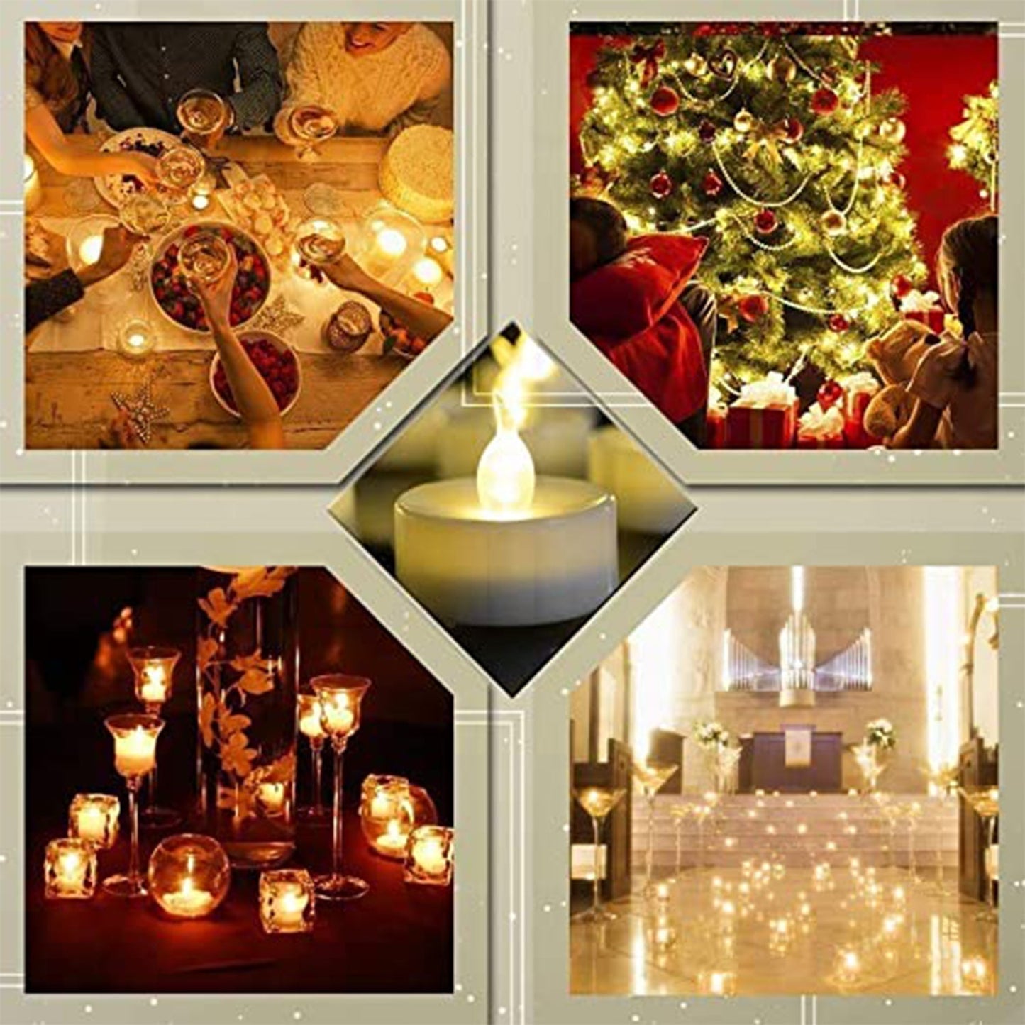 8-Piece Battery Operated Flameless Floating Candles in Transparent Box – Decorative Wedding Tea Lights