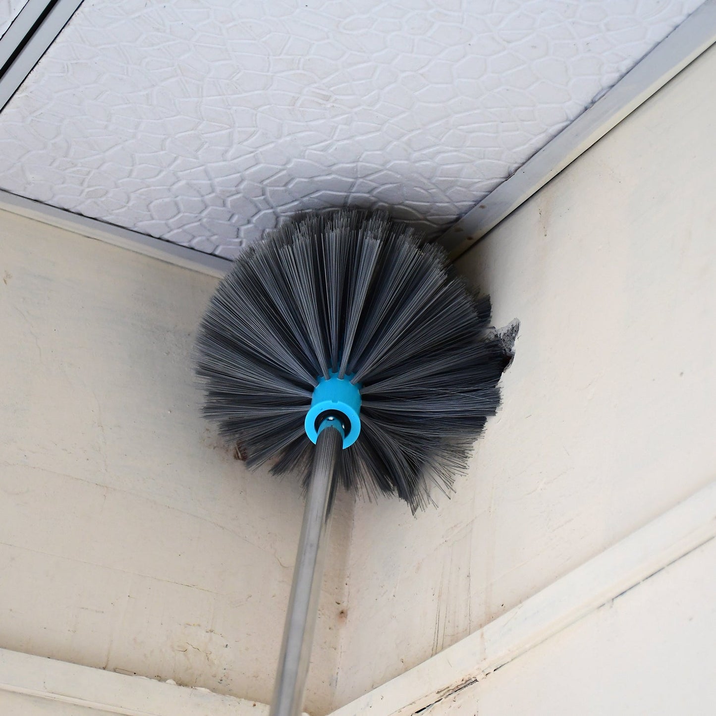 Extendable Stainless Steel Cobweb Brush for Ceiling, Lights, Fans & Home Dusting