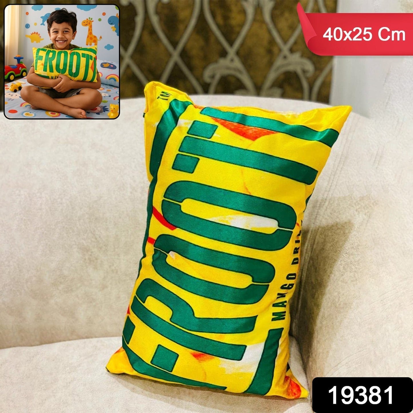 Soft Plush Cartoon Character Kids Pillow Cushion for Baby (40 x 25 Cm / 1 Pc)