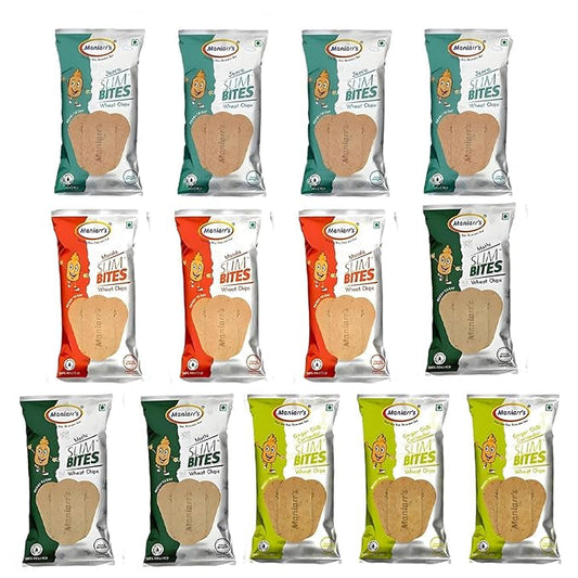 Maniarrâ€™s Slim Bite Jain Khakhra 4 Flavors Pack of 13 Wheat Khakhra