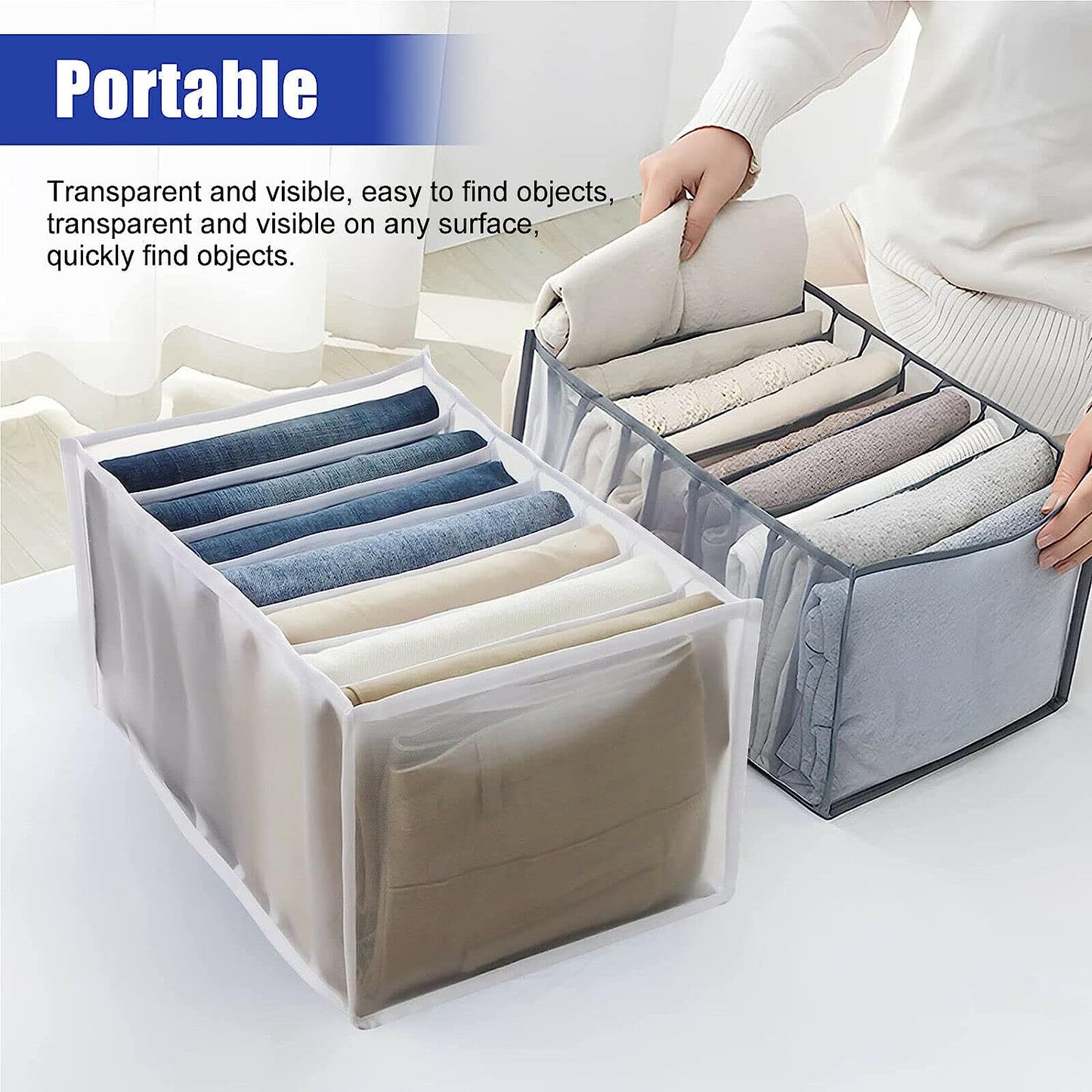 7 Grid Clothes Organizer for Wardrobe Storage