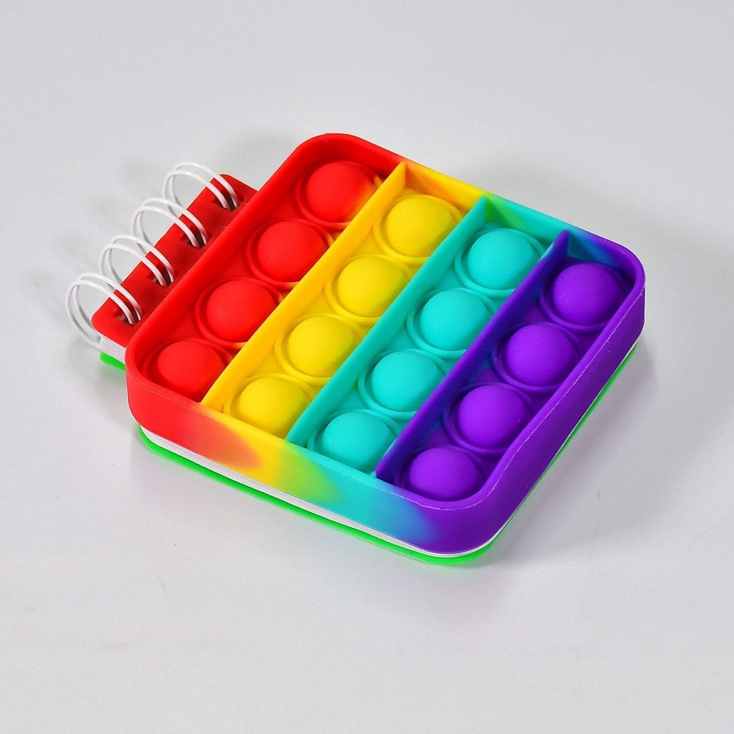Square  it Fidget Spiral Notebook Bubble Push  Fidget Silicon Toy Book Stress Relief Anxiety School Stationery Notebook.