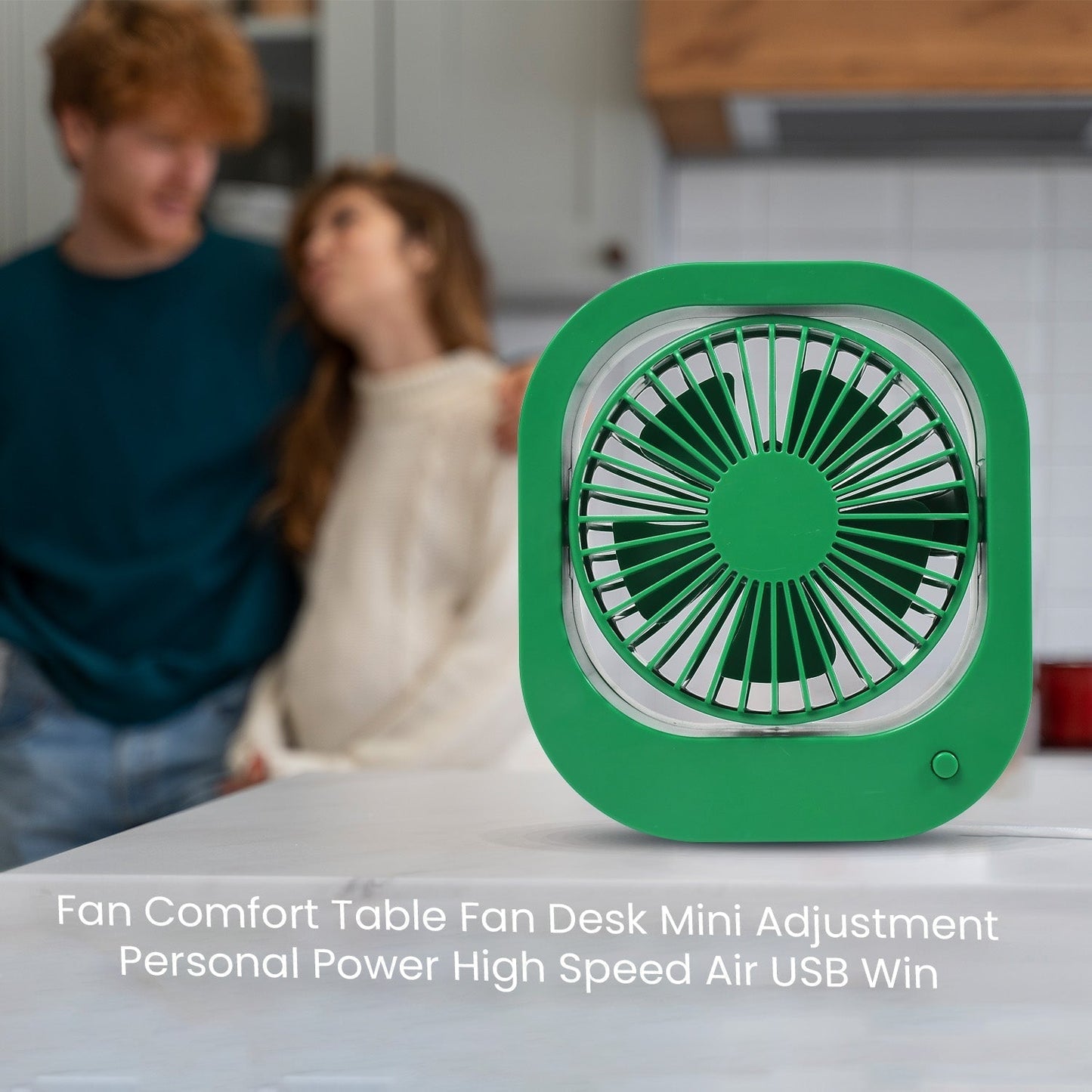 Portable USB Fan - Rechargeable, 2-Speed 180° Rotating Quiet Personal Fan for Travel, Car, and Outdoors (Battery Not Included)