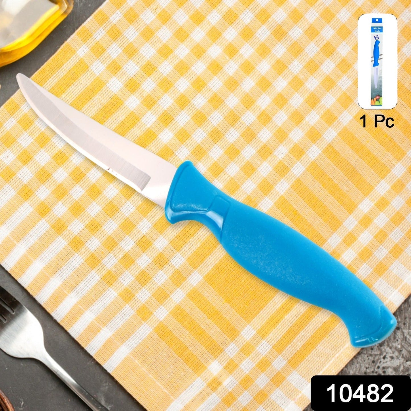 Heavy-Duty Stainless Steel Kitchen Knife with Ergonomic Handle (1 Pc)