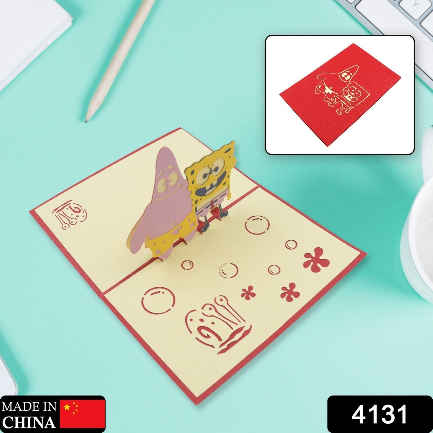 3D -Up Greeting Card (1 Pc): Birthday, Love, Christmas