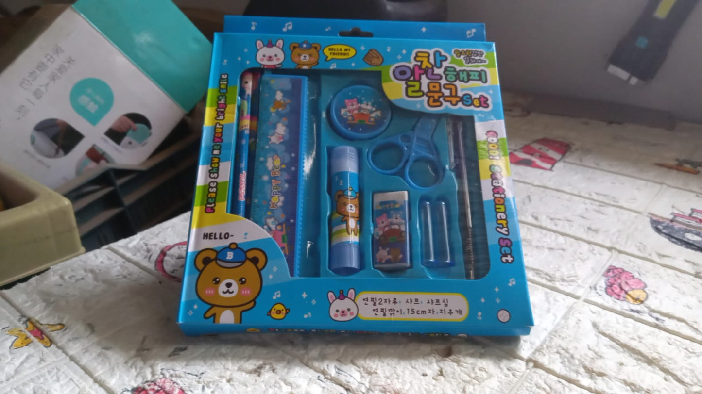 10-Pc Stationery Set for School, Office & Gifts with Pencil, Pen, Scissors