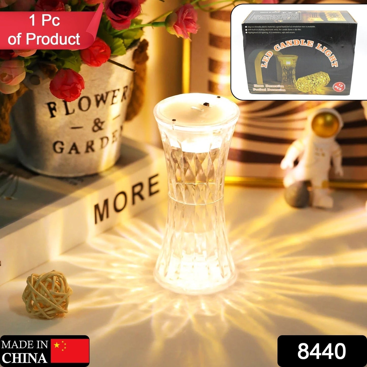 Crystal Table Lamp – Universal Soft Night Light & Study, Bedroom, Office & Children's Room (12Pc MOQ)