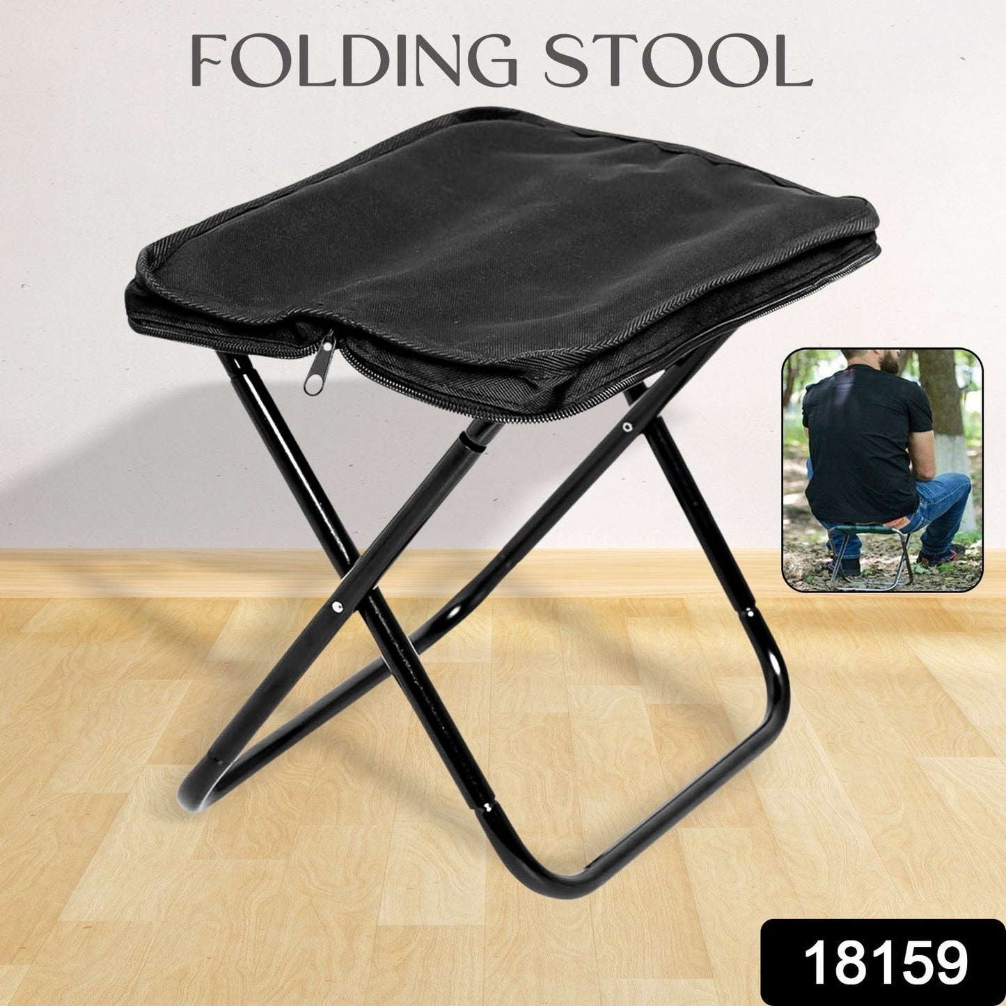 Folding Camping Stool â€“ Collapsible Portable Seat for Travel (1 Pc)
