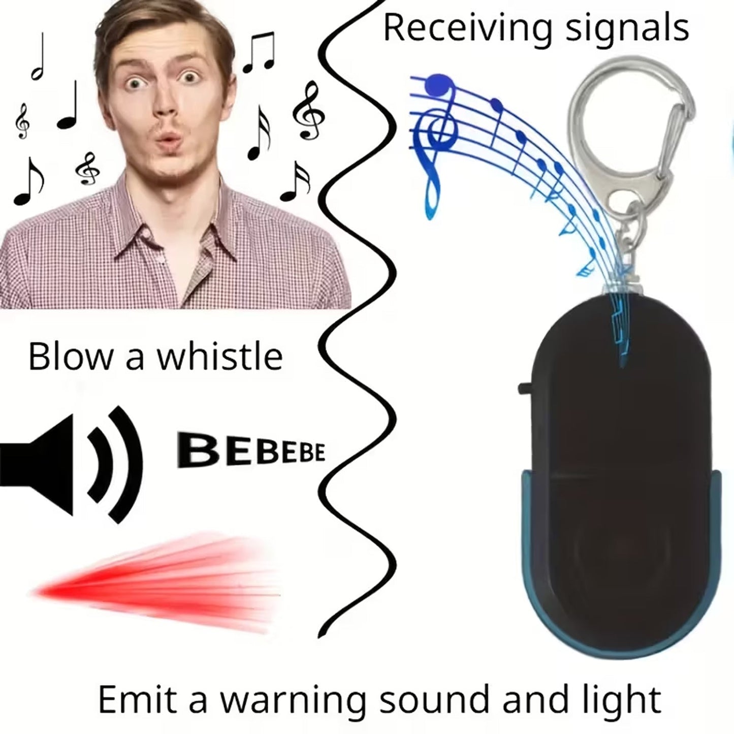 Personal Safety Alarm Keychain â€“ Loud Emergency Siren with LED Light