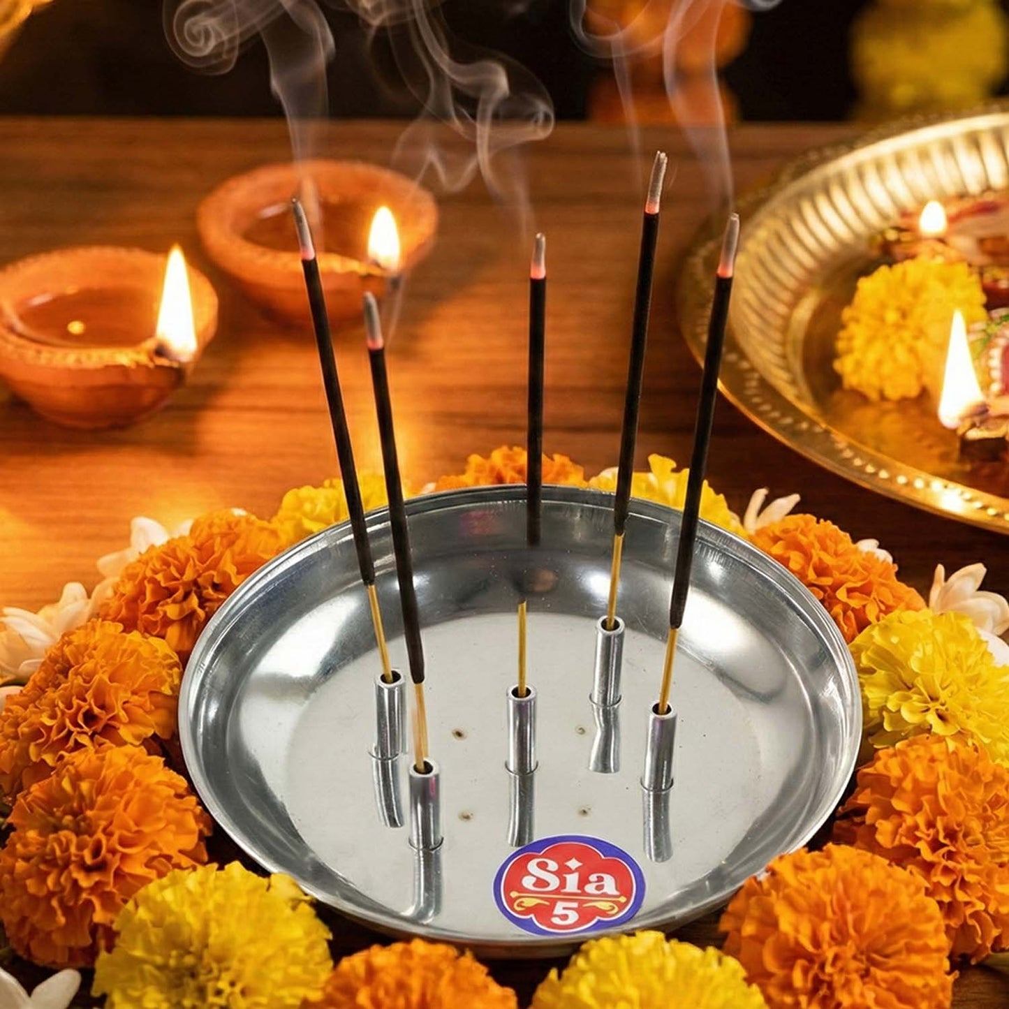 Stainless Steel Lotus Agarbatti Stand SIA-5 (1 Pc)