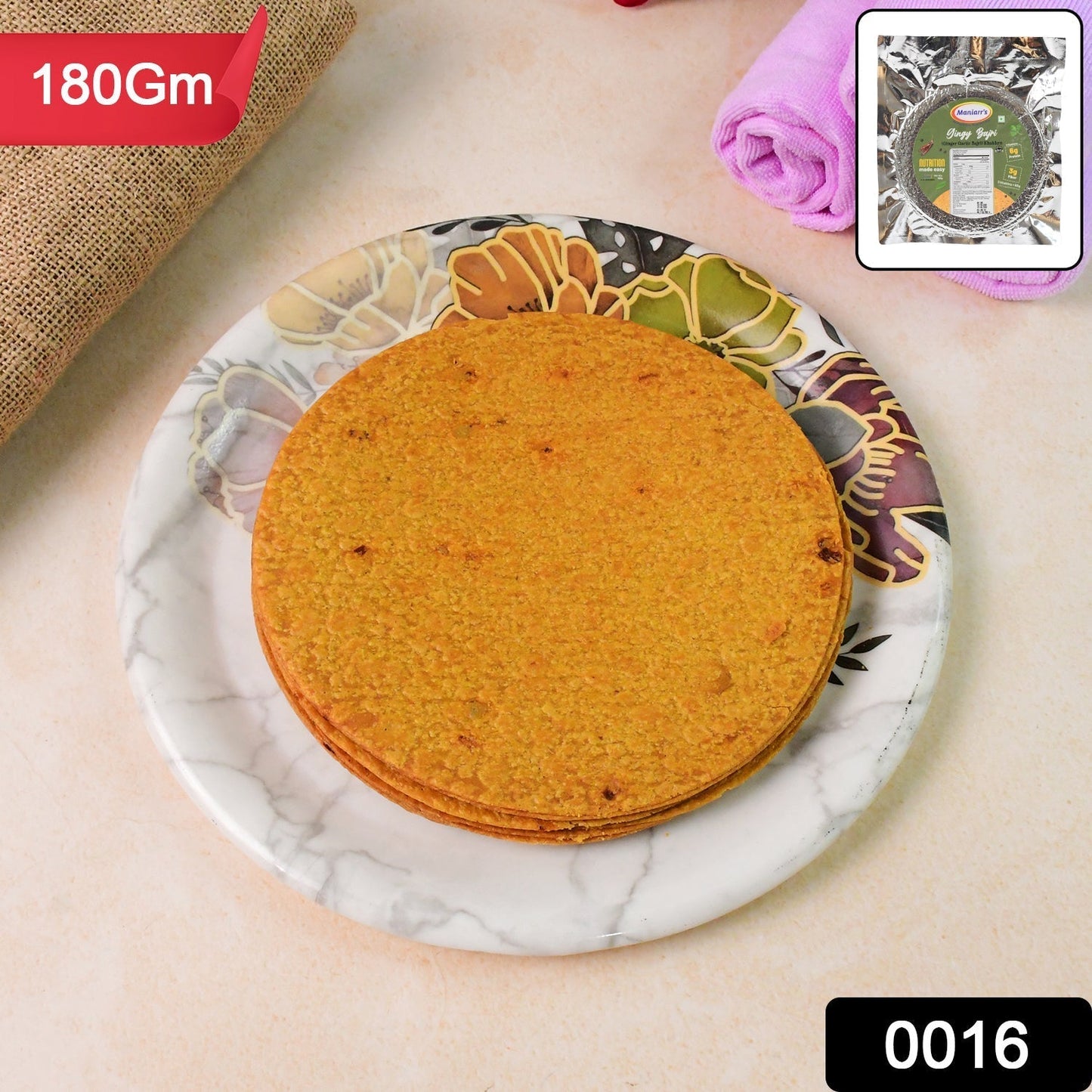 Maniarr's Gingy Bajri Khakhra Wheat Chips (180Gm)