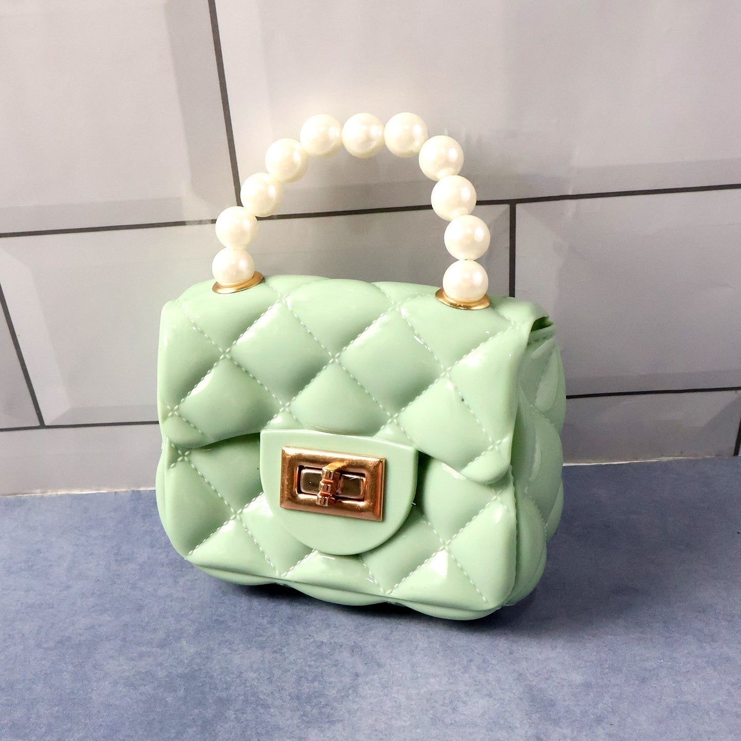 Elegant Quilted Mini Handheld & Sling Fashion Handbag (1 PC)