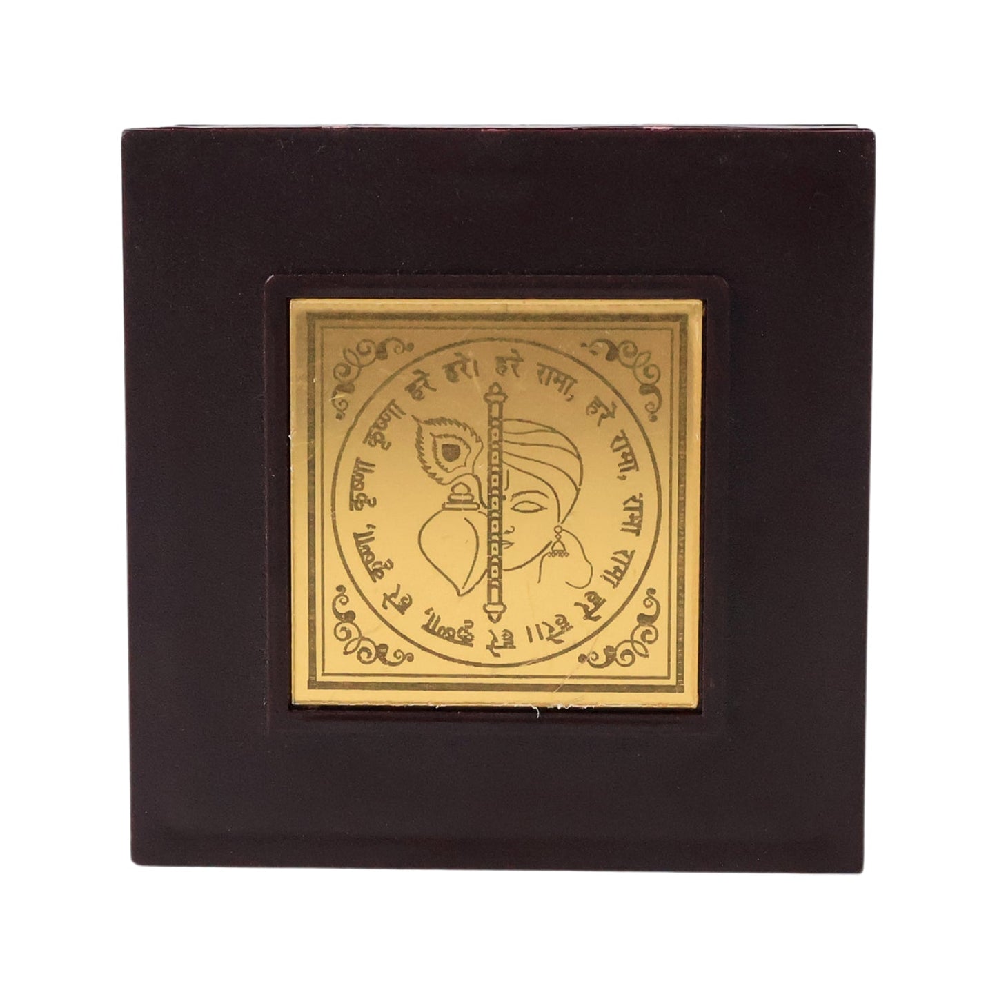 Golden Charan Paduka in Wooden Box â€“ Spiritual Gift & Pooja Accessory