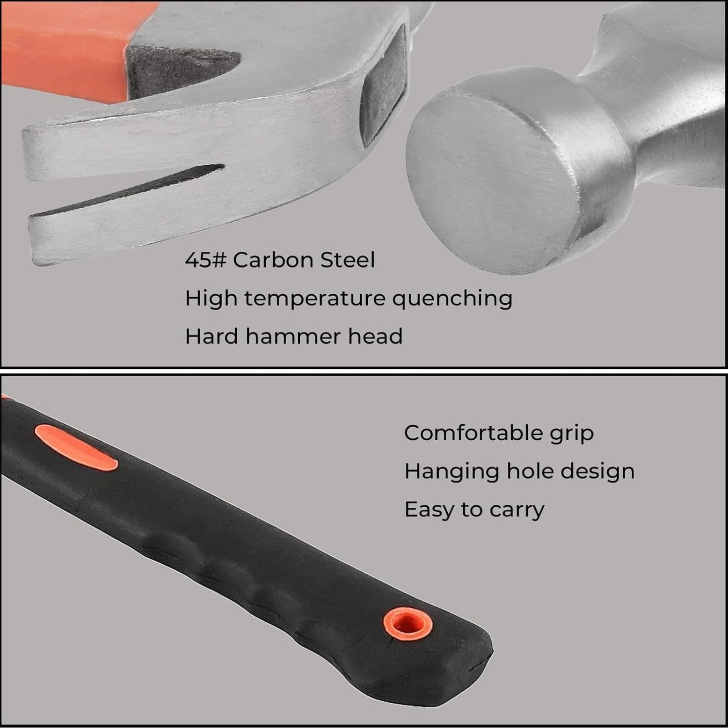 Claw Hammer with Ergonomic Handle (1 Pc, 27 Cm)