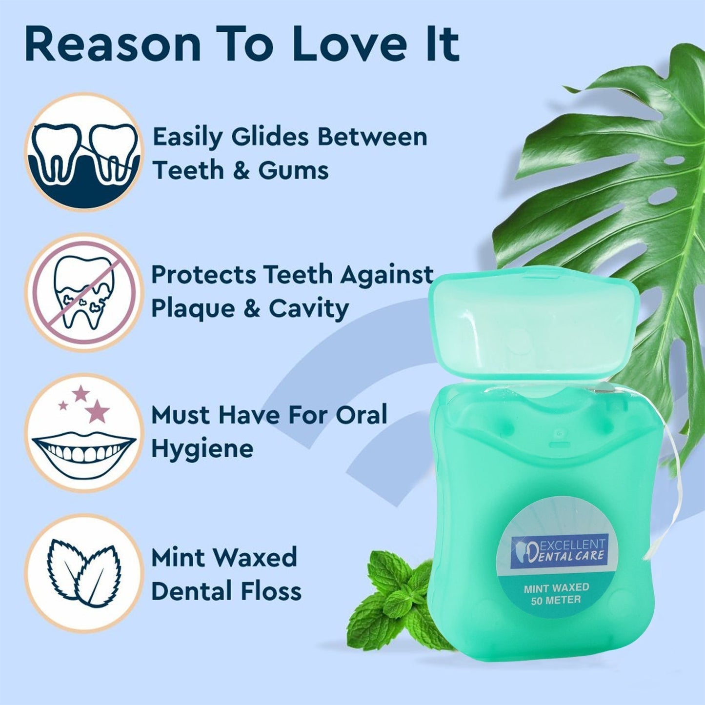 Mint Waxed Dental Floss â€“ (50 Meter )