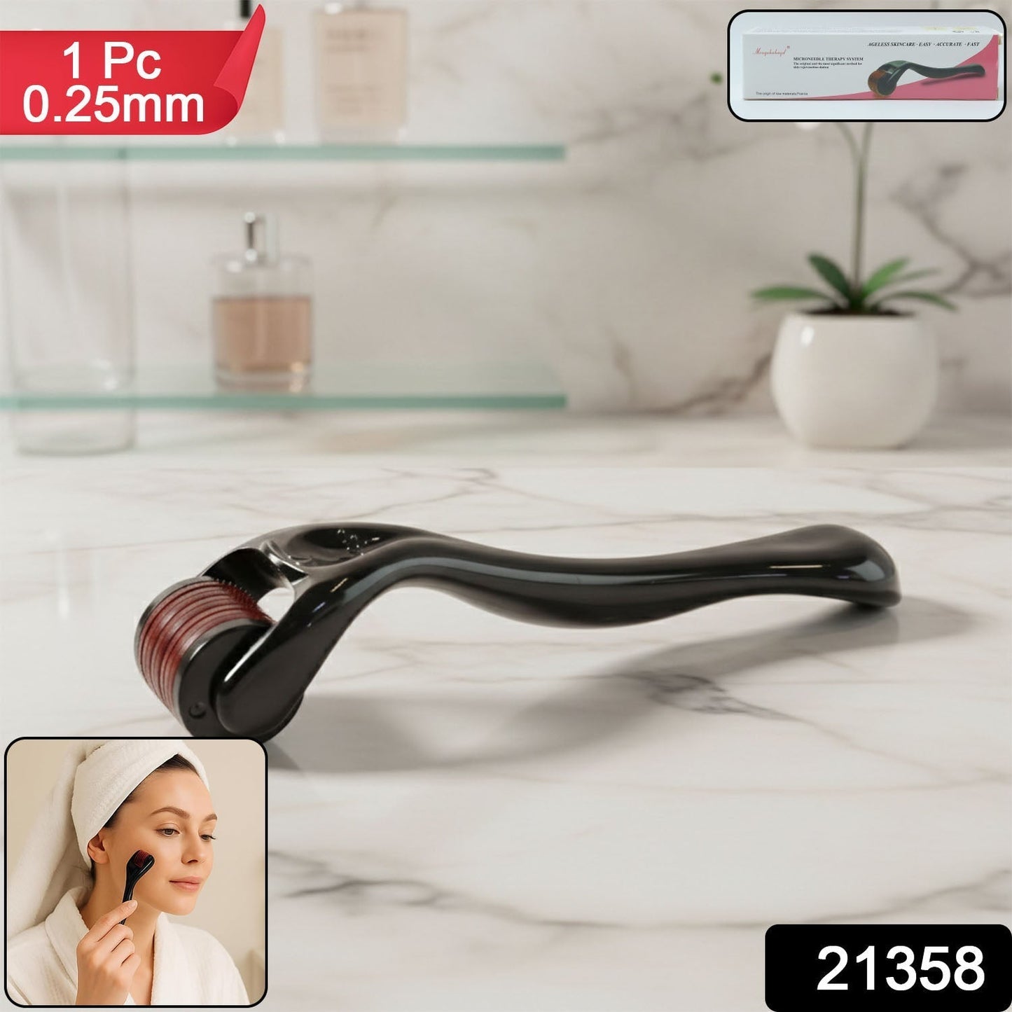 Microneedle Derma Roller for Face (1 Pc, 0.5mm)