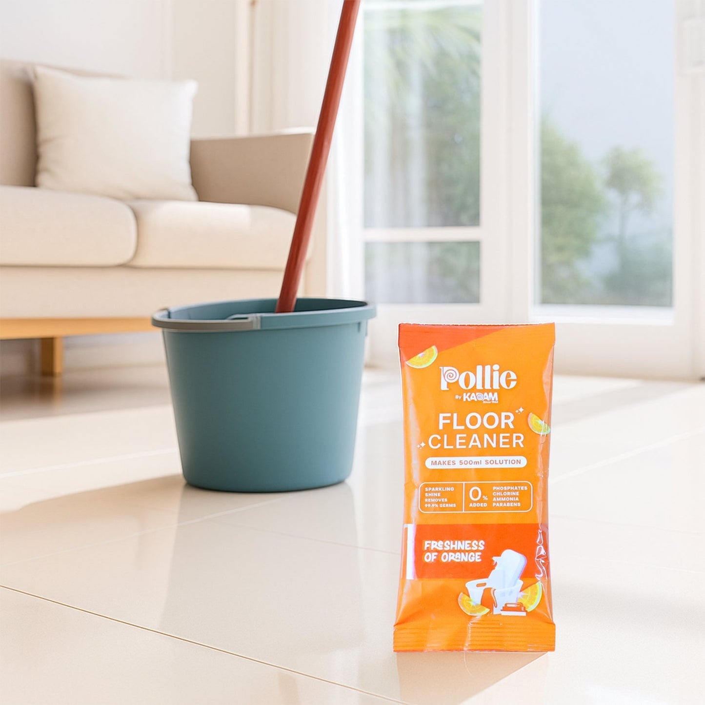 Pollic Kadam Concentrated Floor Cleaner Sachet â€“ Orange Fresh Fragrance (50 Gm)