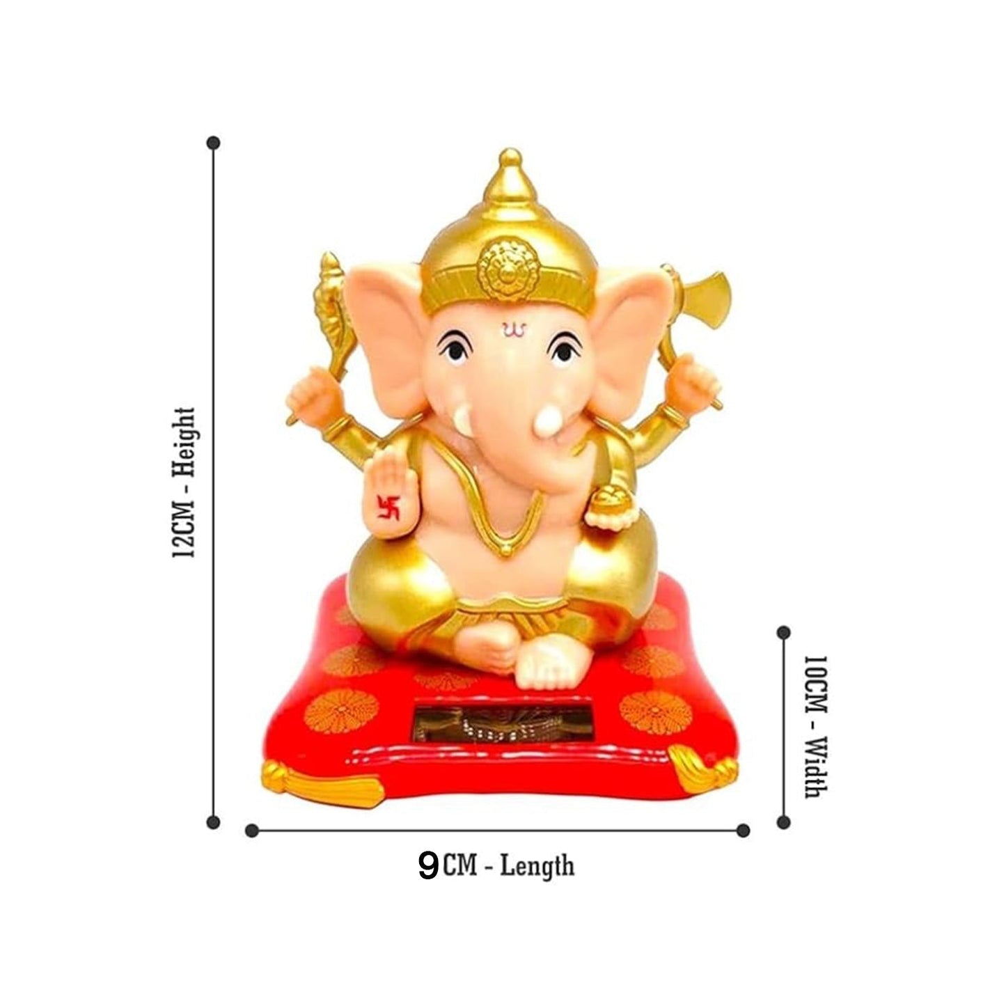 Solar-Powered Dancing Ganesha Idol â€“ Decorative Lord Ganpati Showpiece with Movement