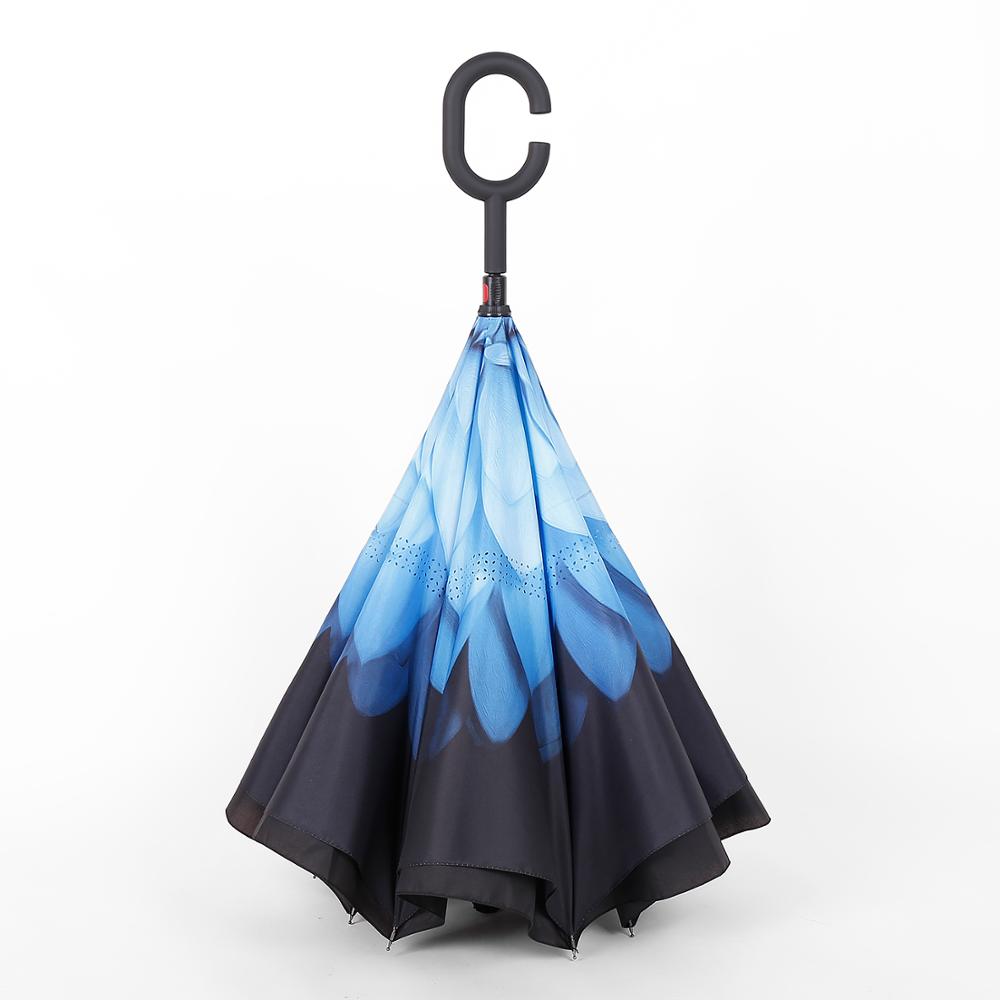 Printed Travel Windproof Umbrella (Reverse Umbrella)
