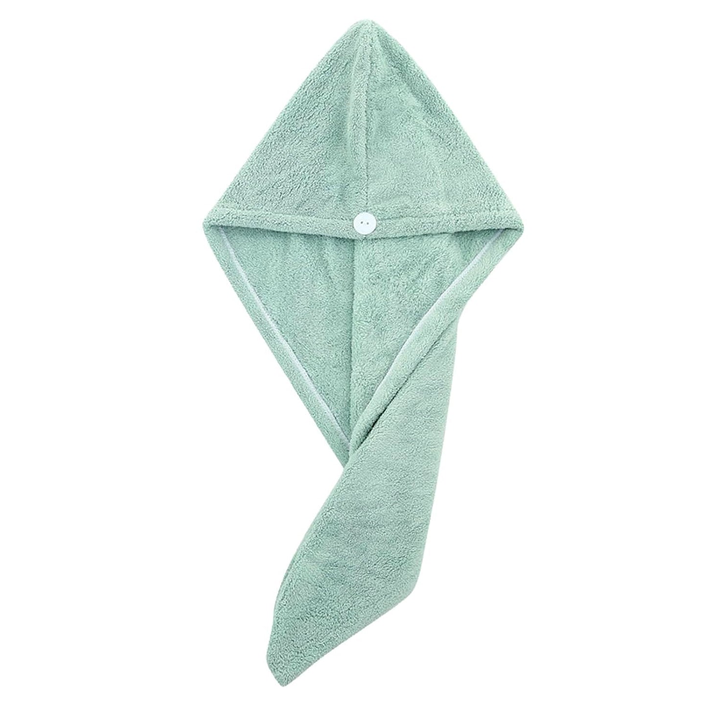 Premium Soft Microfiber Hair Drying Towel Wrap with Button Lock (1 Pc)