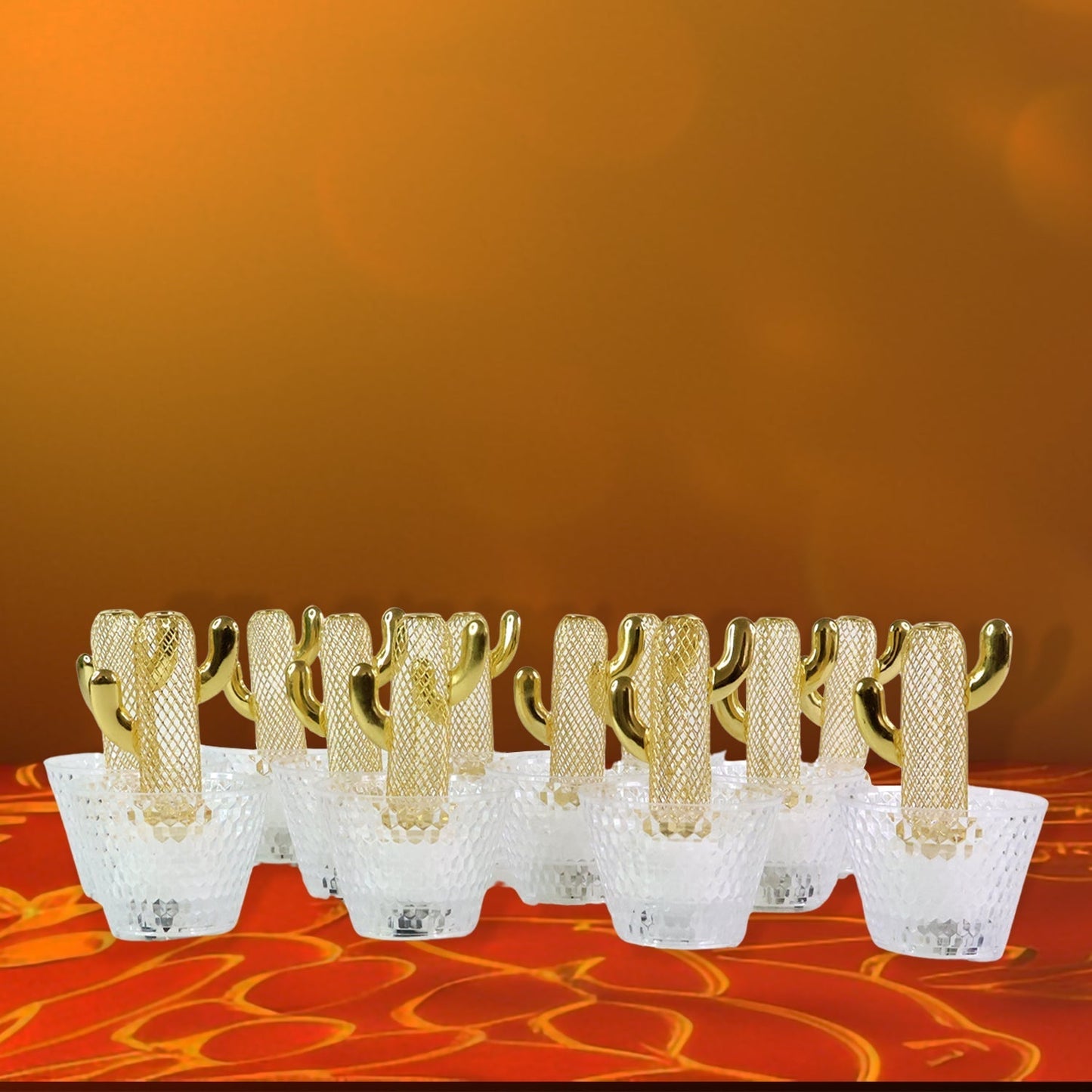 Decorative Cactus Shape LED Tealight Candles (12 Pc)