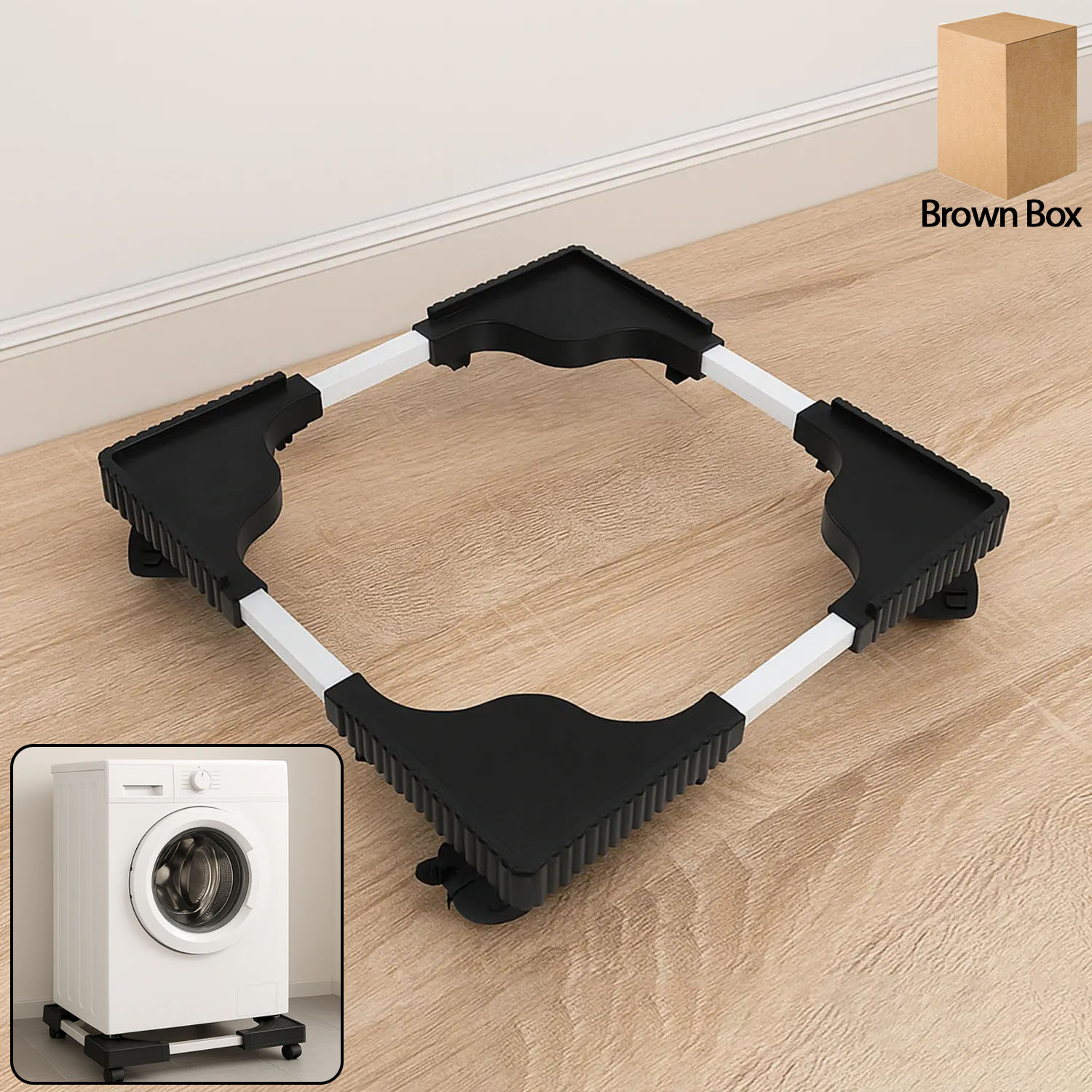 Adjustable Washing Machine & Refrigerator Stand (67Ã—67 cm ,1 Pc)
