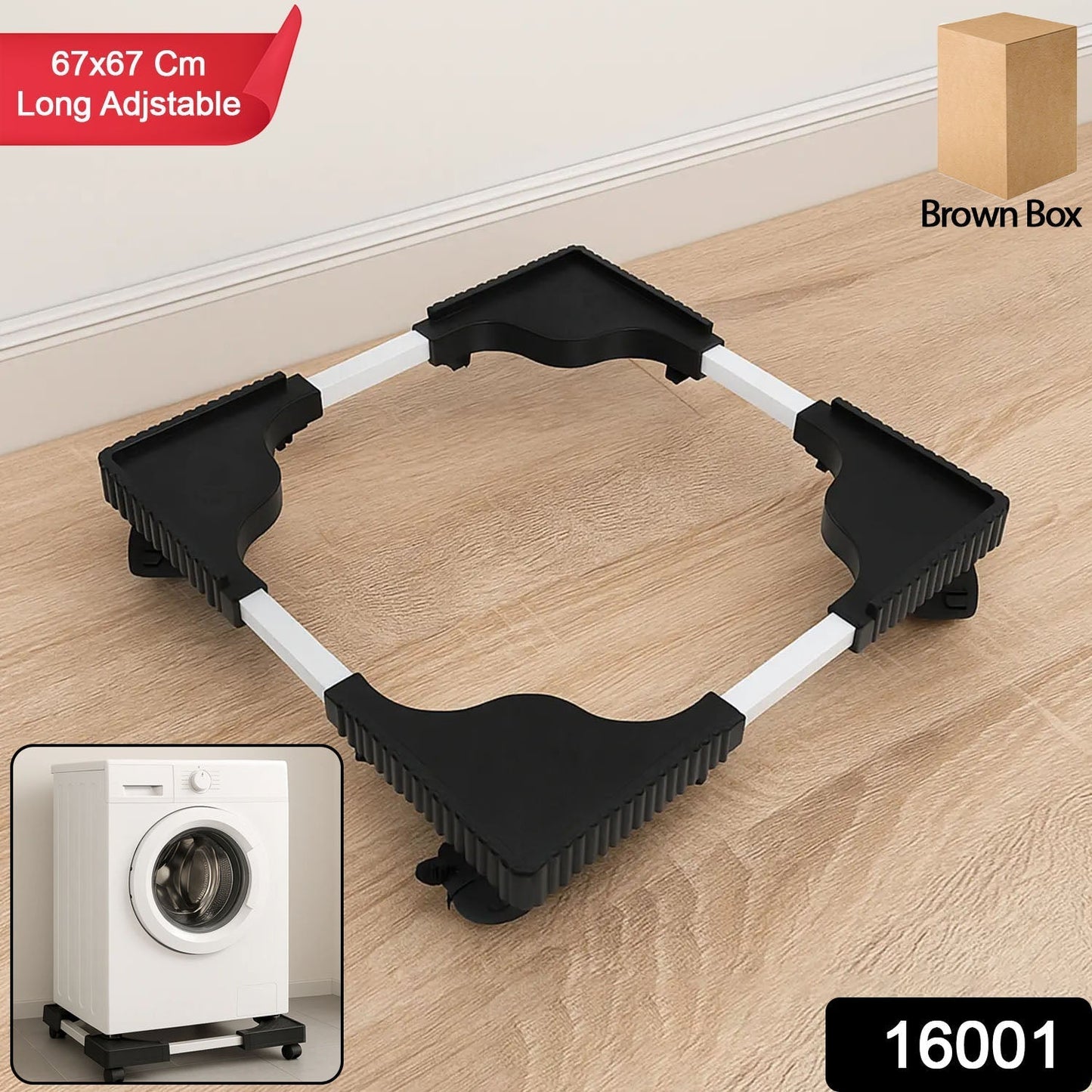 Adjustable Washing Machine & Refrigerator Stand (67Ã—67 cm ,1 Pc)