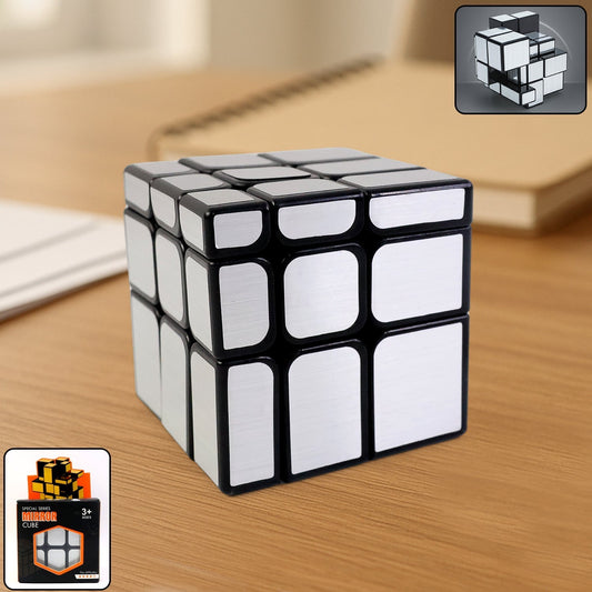 Mirror Cube â€“ 3x3 Puzzle Cube with Reflective Silver Surfaces