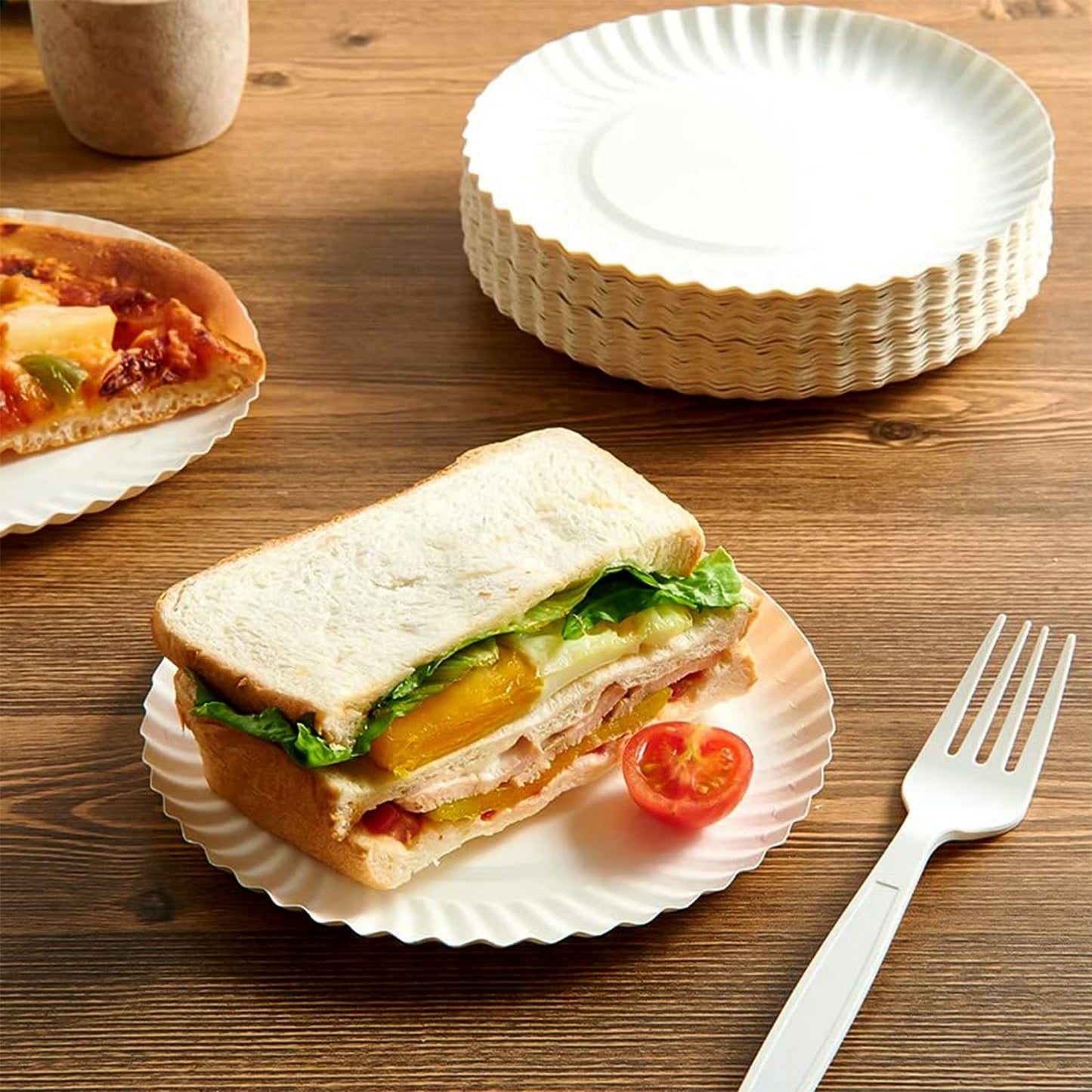 Freshee 9 Inch Round Compostable Paper Plate â€“ 25 Pcs Pack