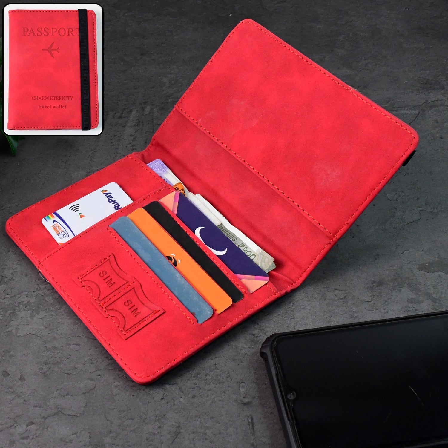 Premium Multifunction Travel Passport Holder & Wallet (15x11cm / 1 Pc)