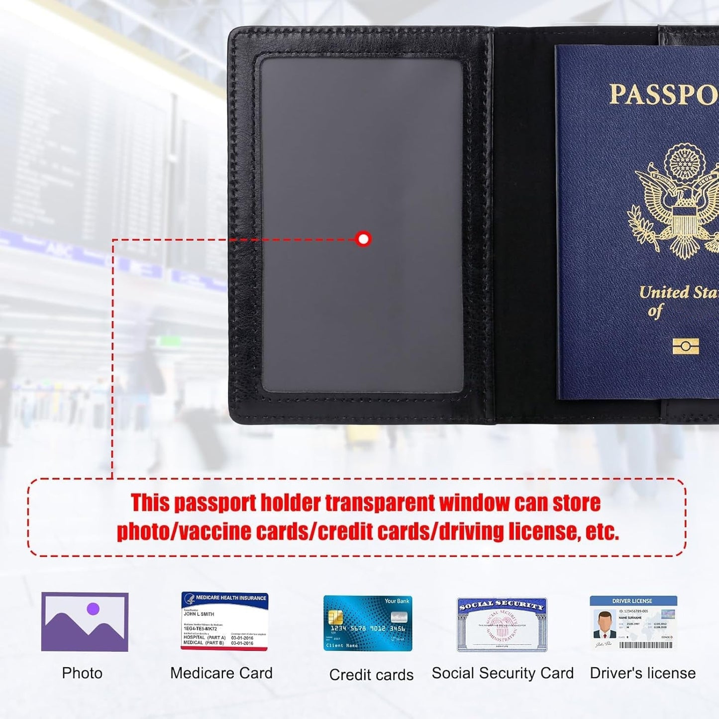 Premium Leatherette Passport Holder Cover (1 Pc)