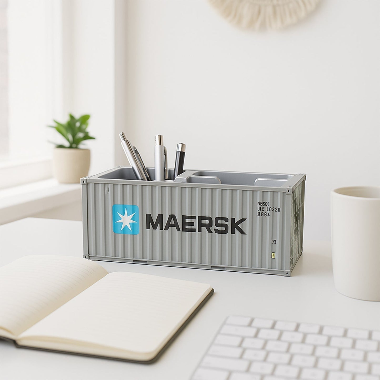 Container-Style Multi-Compartment Desk Organizer (1 Pc)