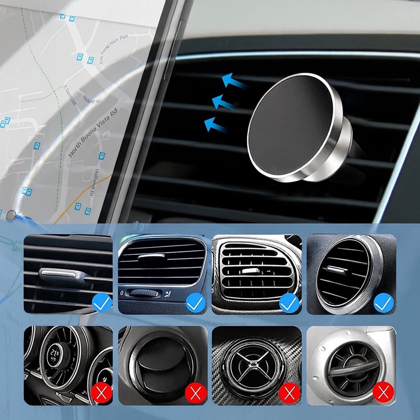 360Â° Rotating Magnetic Phone Holder Stand (1 Pc)